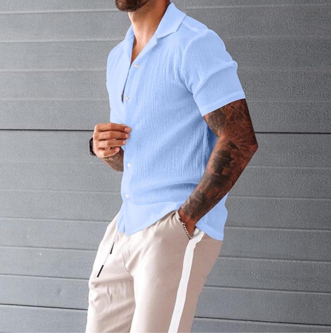 Men's Premium cotton Solid Half Sleeves  Shirt