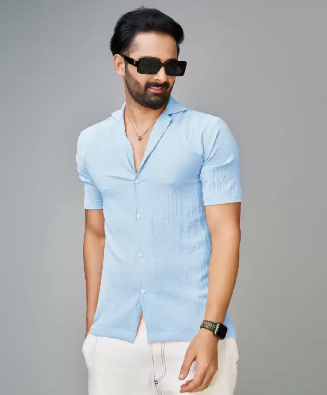 Men's Premium cotton Solid Half Sleeves  Shirt